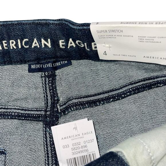 American Eagle Cutoff Jean Shorts Curvy Super High Rise Shortie - Picture 8 of 11